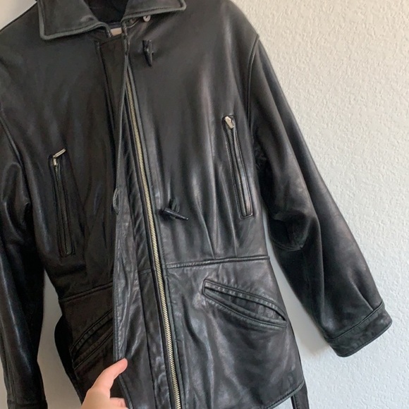 LNR | Convertible leather coat Fox hood trim black - Picture 12 of 16